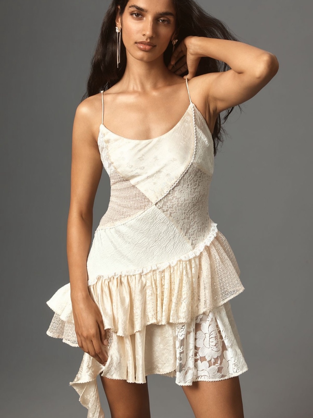 For Love & Lemons Paulina Patchwork Mini Dress - Picture 2 of 7